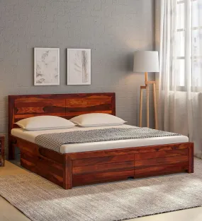 Moscow Natural Wood Storage Beds With Drawer