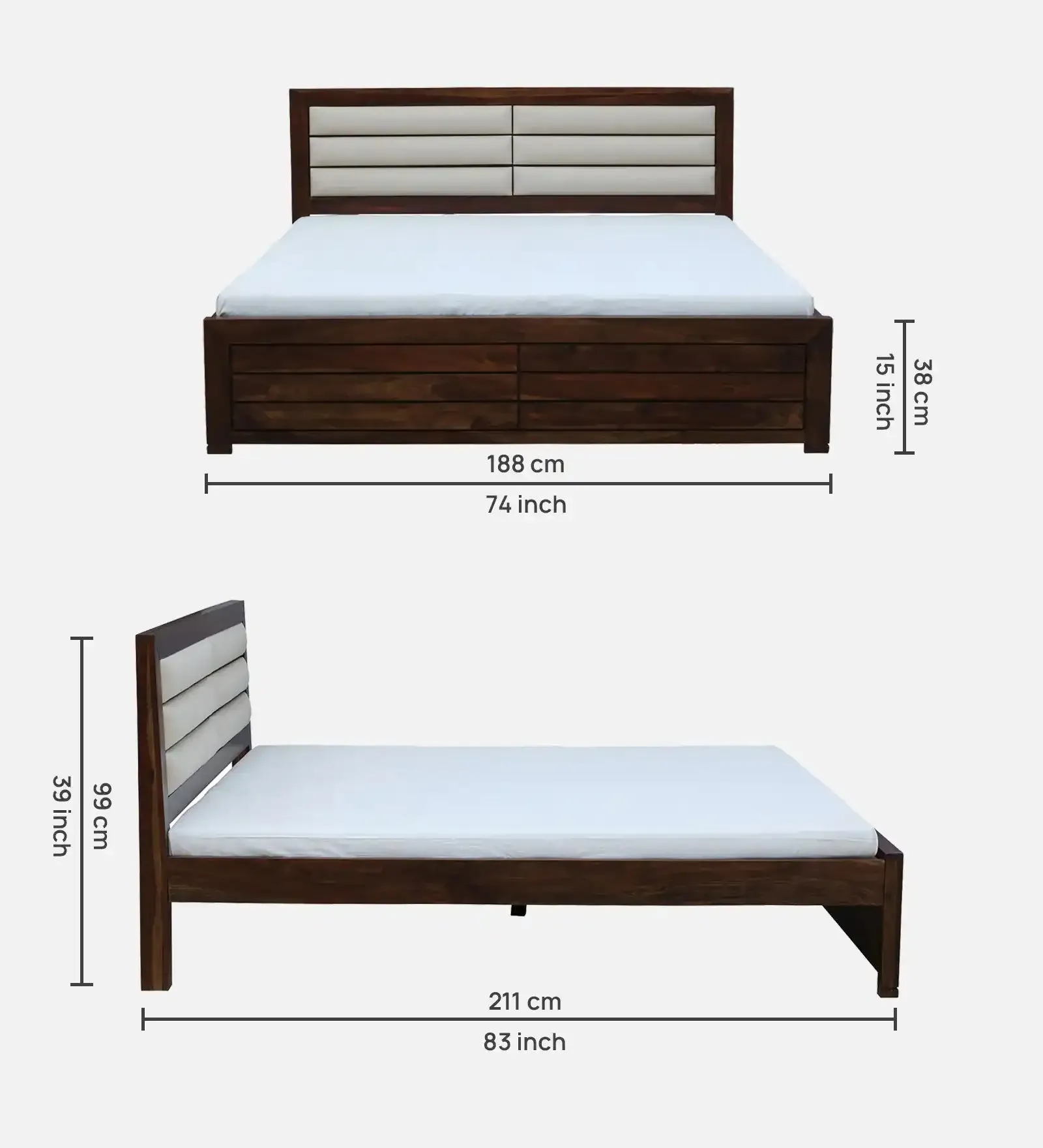 Moscow Sheesham Wood Beds