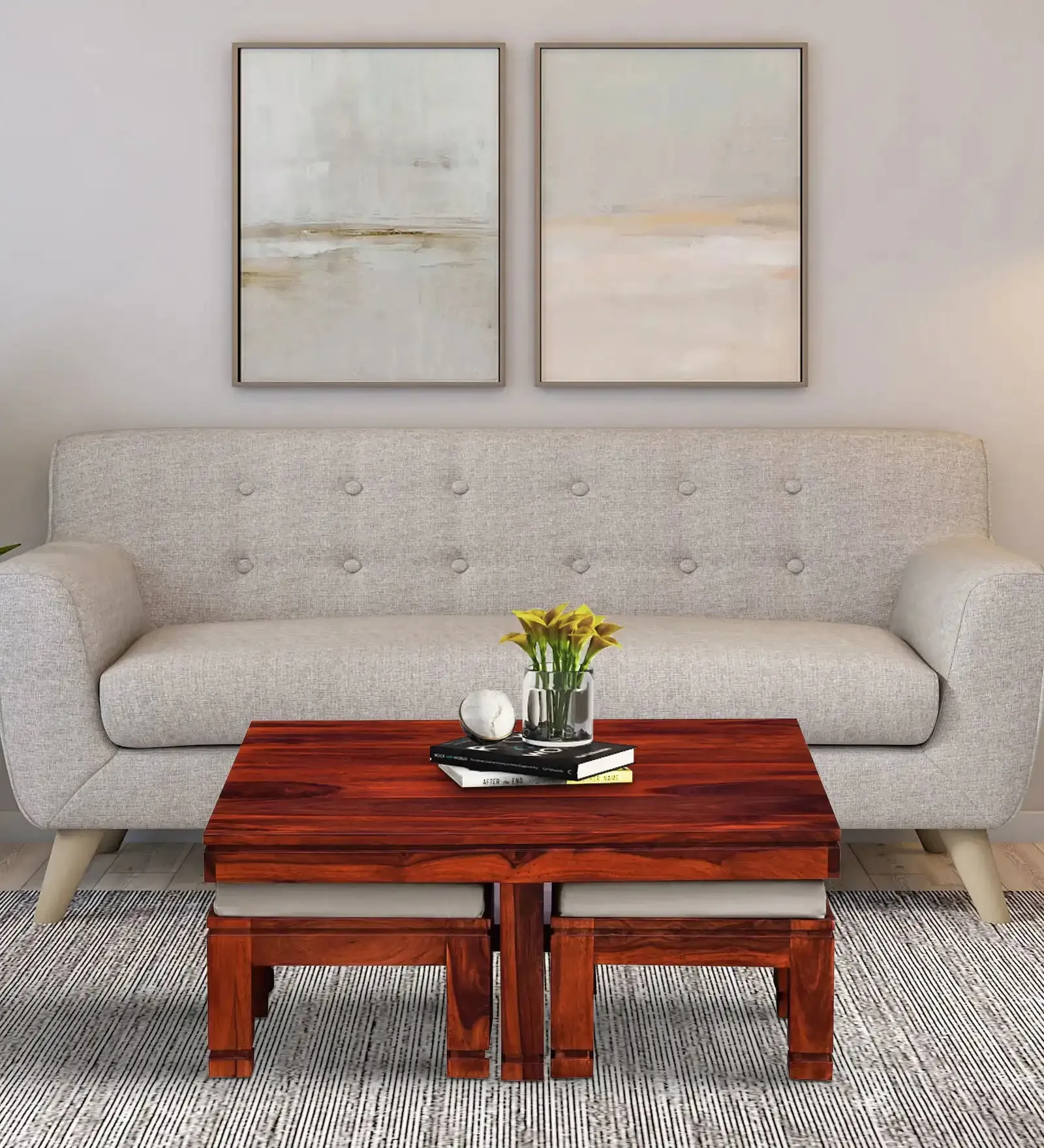 Moscow Sheesham Wood Nesting Coffee Table Sets
