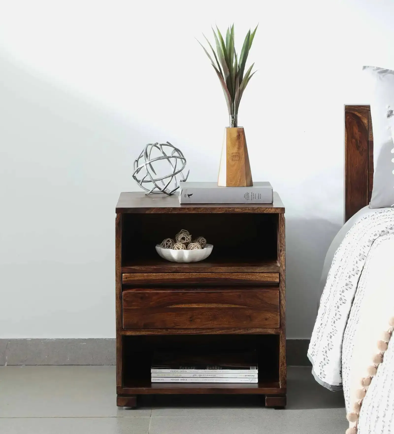 Moscow Sheesham Wood Nightstand Bedside Table