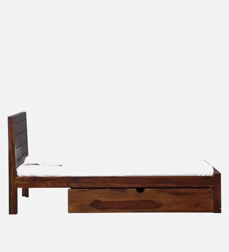 Moscow Sheesham Wood Single Storage Beds With Drawer