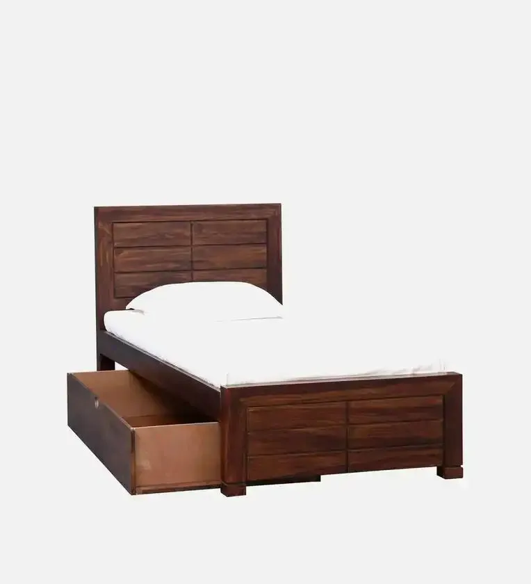 Moscow Sheesham Wood Single Storage Beds With Drawer