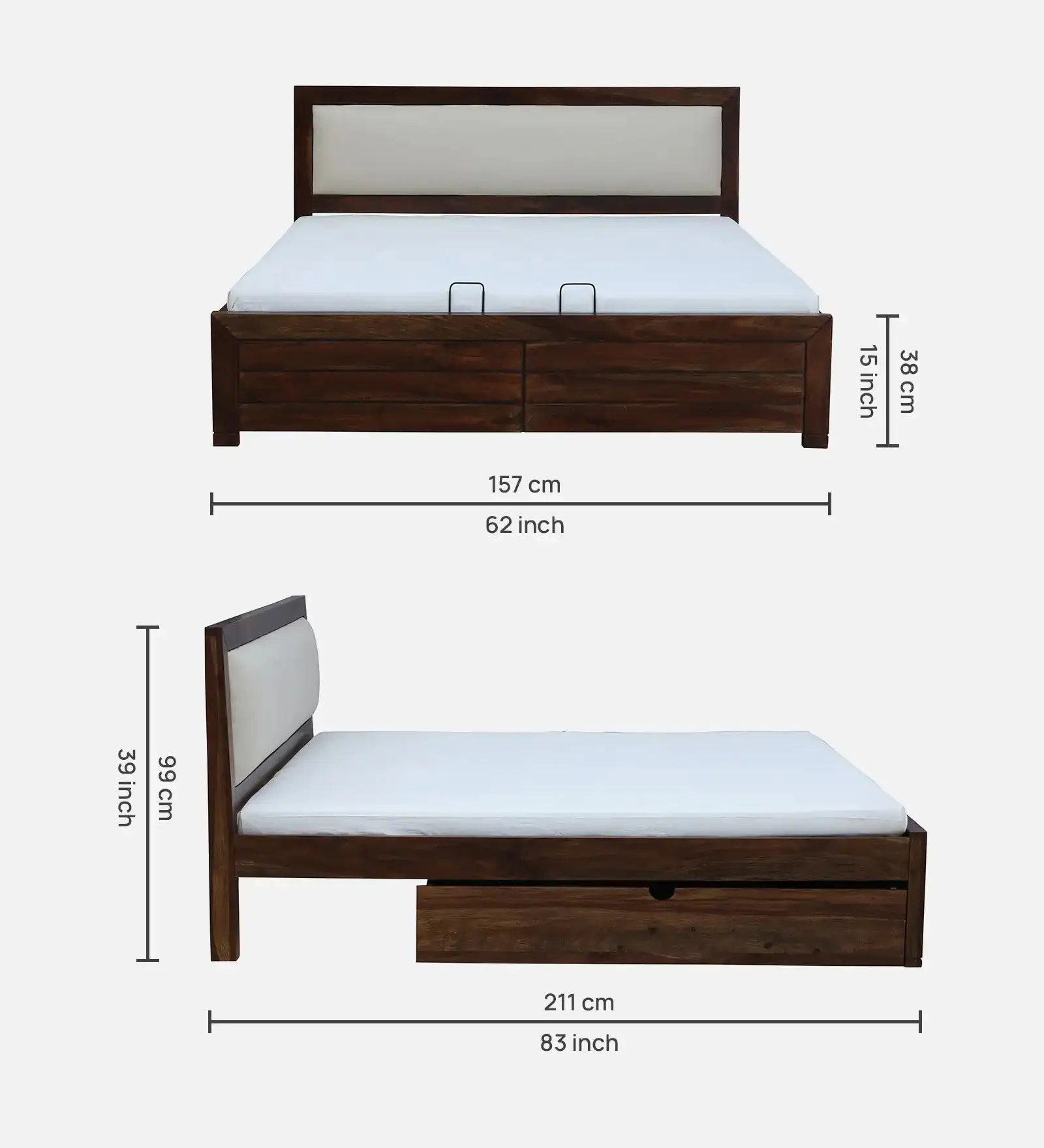 Moscow Solid Wood Drawer Storage Beds