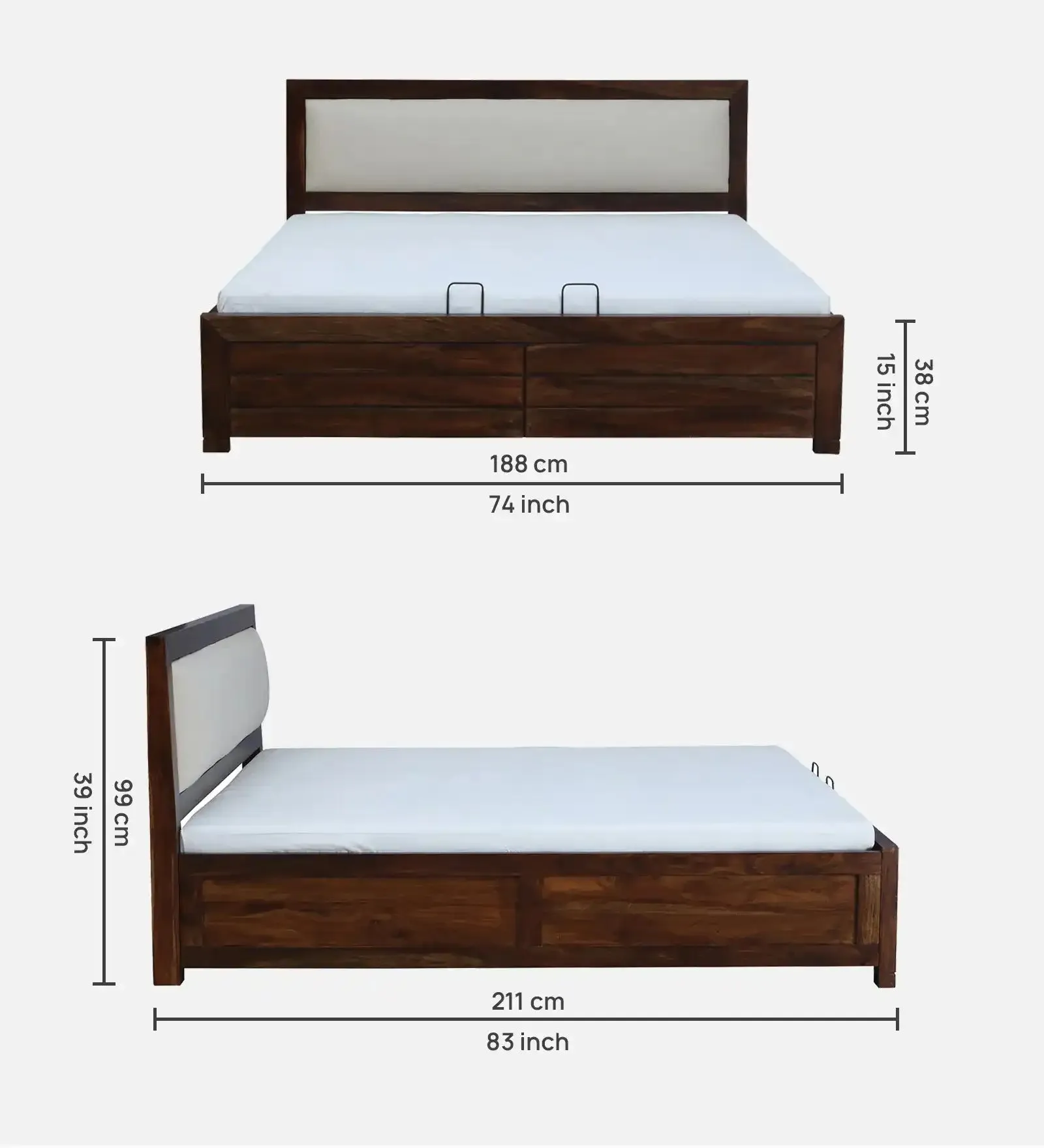 Moscow Solid Wood Hydraulic Storage Beds
