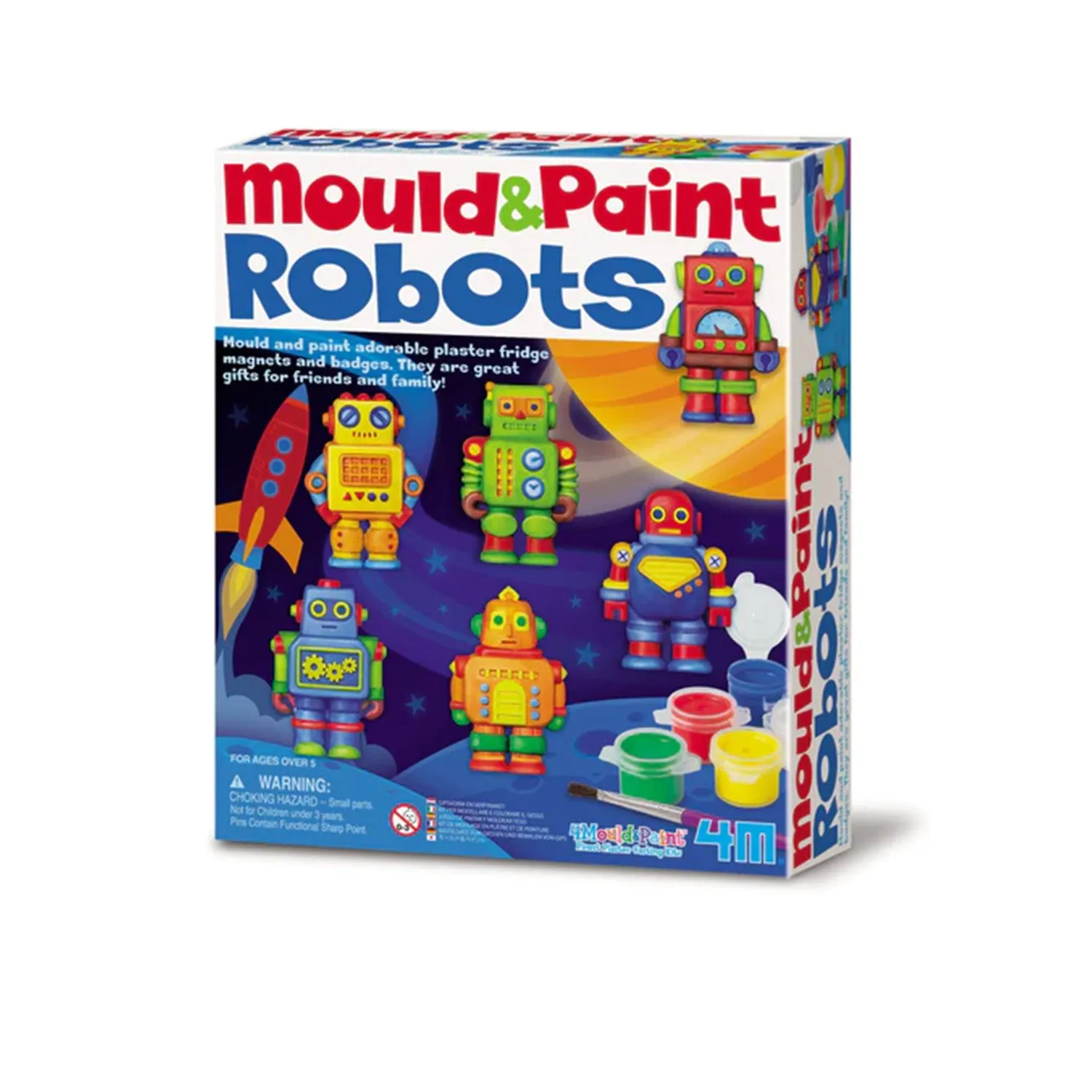Mould and Paint Robots Kids Arts and Crafts Set Creative Activity