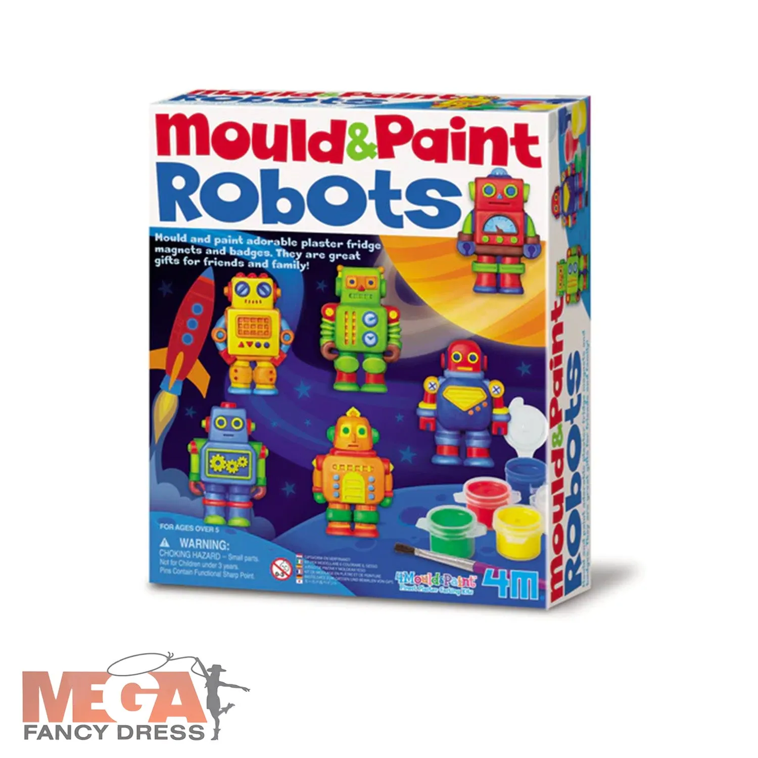 Mould and Paint Robots Kids Arts and Crafts Set Creative Activity