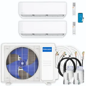 MRCOOL DIY 4th Gen Multi-Zone 2-Zone 18,000 BTU 21 SEER (9K   12K) Ductless Mini-Split Air Conditioner and Heat Pump