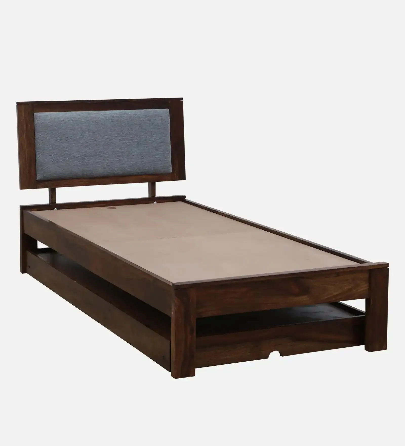 Mukund Sheesham Wood Single Bed With Trundle