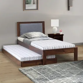 Mukund Sheesham Wood Single Bed With Trundle