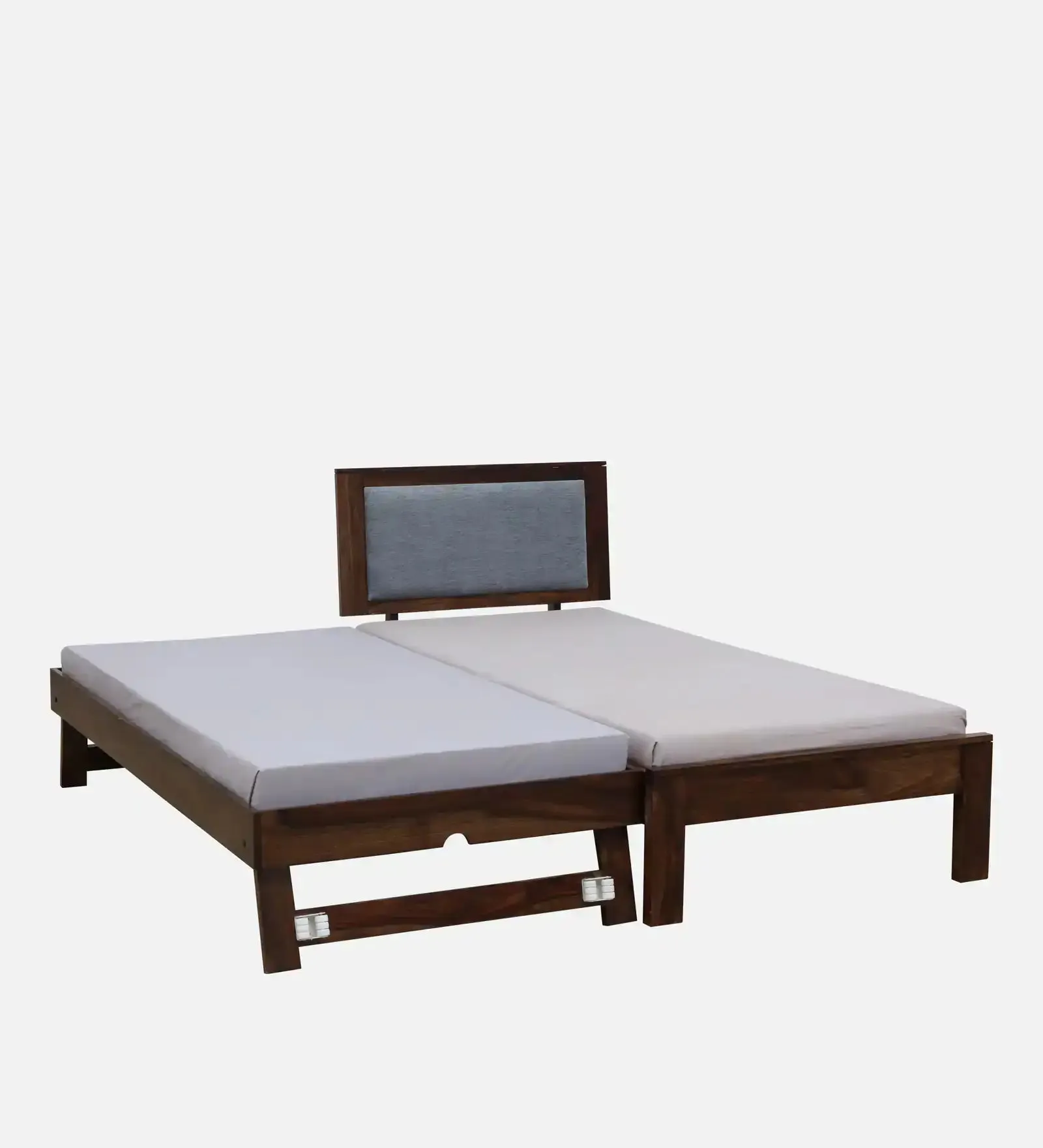 Mukund Sheesham Wood Single Bed With Trundle