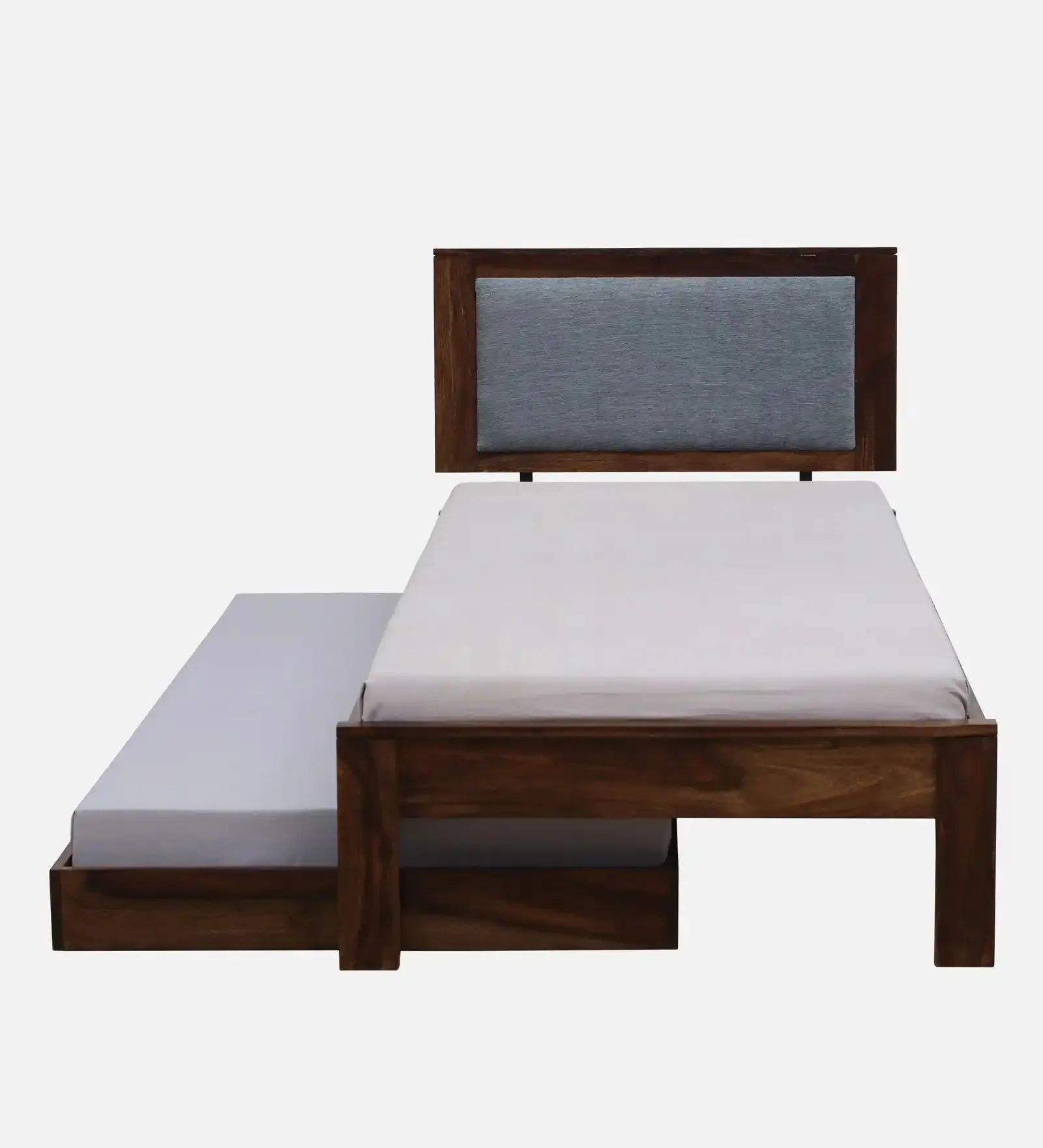 Mukund Sheesham Wood Single Bed With Trundle