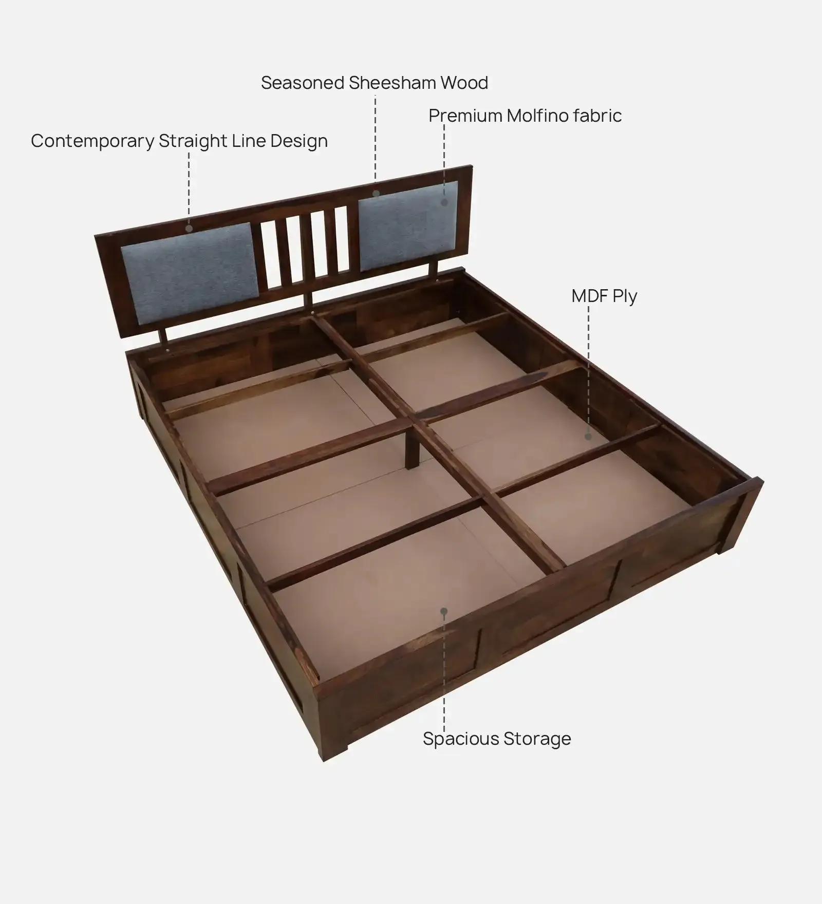 Mukund Sheesham Wood Storage Beds