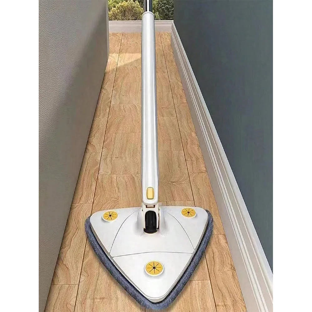 (Net) 360° Rotating Multi-Purpose Squeeze Mops, for Deep Books, Adjustable Water Absorption, Stand and Dry, for Home Wall, Car, Kitchen Supplies Triangle Mop