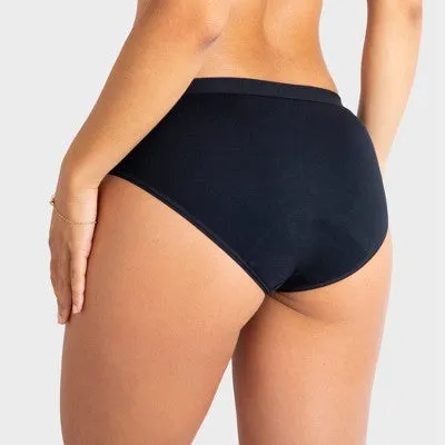 New - Saalt Heavy Absorbency Briefs Super Soft Modal Comfort Leak Proof Period Underwear - Volcanic Black - M