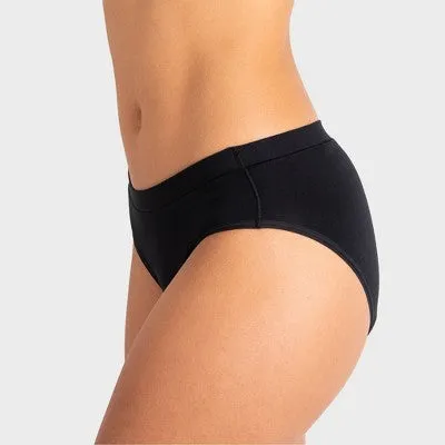 New - Saalt Heavy Absorbency Briefs Super Soft Modal Comfort Leak Proof Period Underwear - Volcanic Black - M