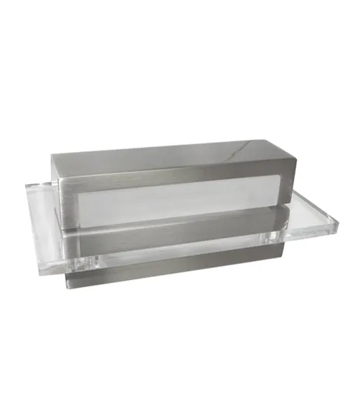NEW YORK: City Series LED Interior Satin Nickel With Clear Acrylic Border Rectangular Wall Light
