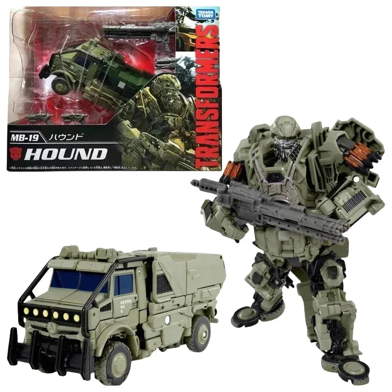 Original Transformers MB Movie Regular Edition MB-19 Hound Figure Model Alloy Anime Action Deformation Robot Car Kid Gift