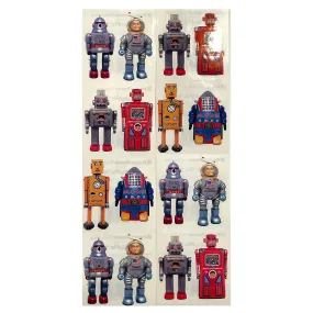 Paper House: Photoreal Metal Toy Robots stickers - 8 pcs