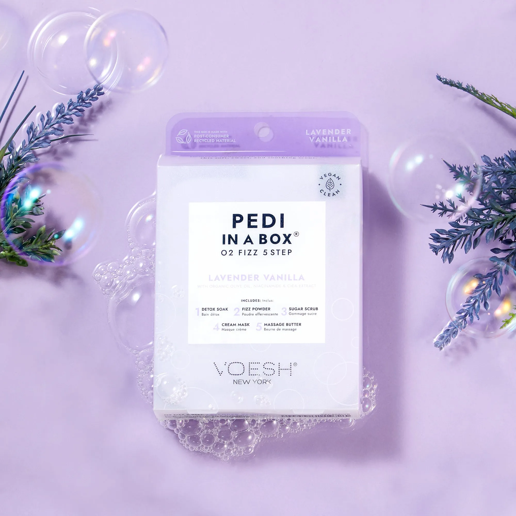 Pedi in a Box O2 Fizz 5 Step Lavender Vanilla Duo