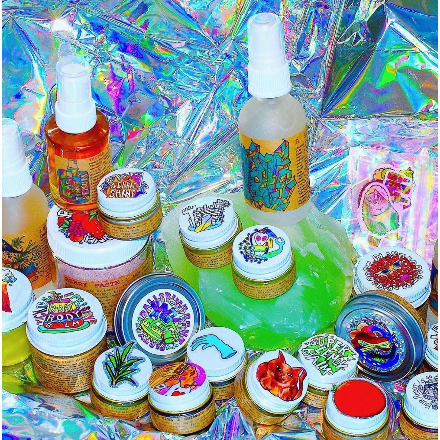 Plant Makeup "Ur Robot Is So Annoying" Balm | Handmade in Glass Jar |  Lips Cheeks Body Treatment