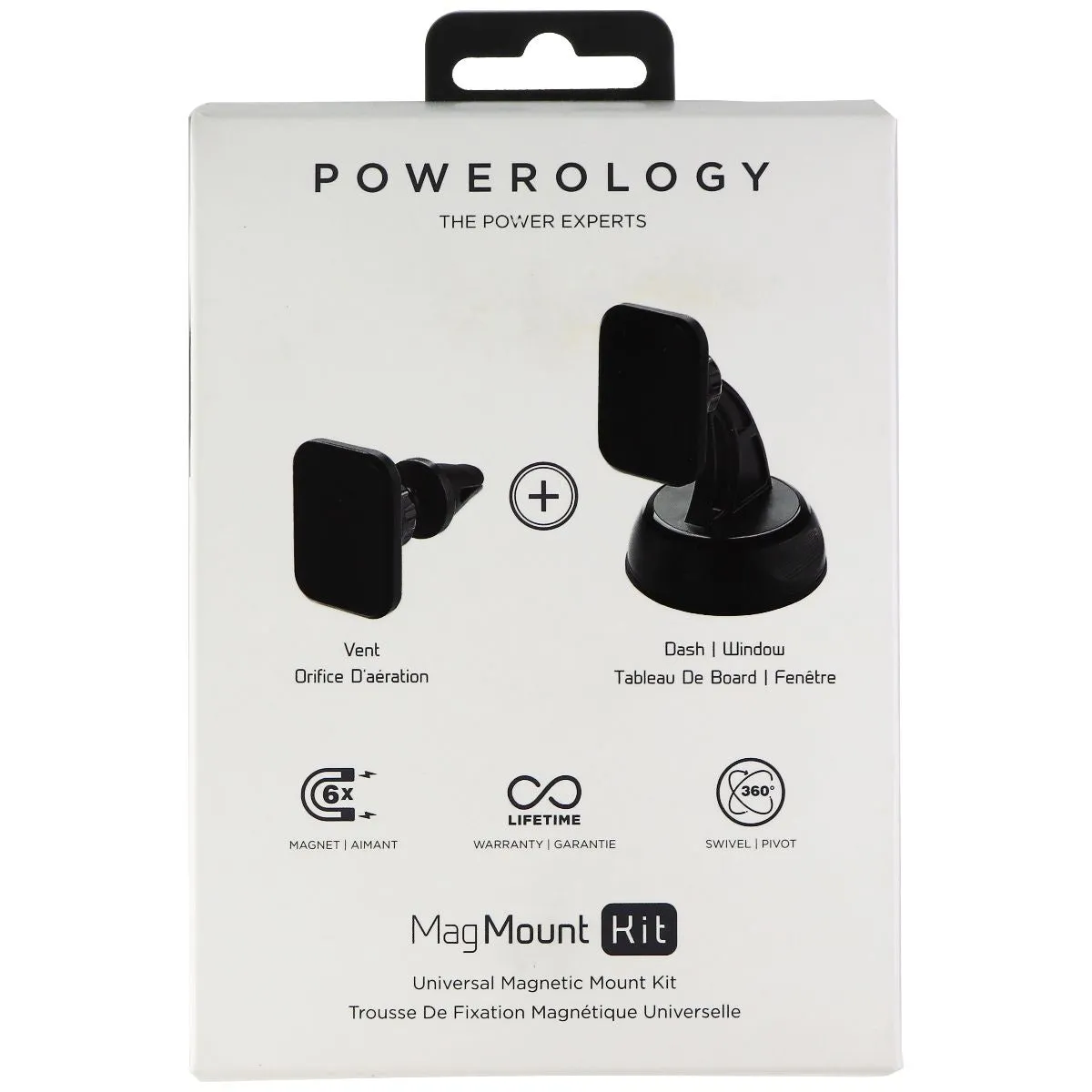 Powerology MagMount Kit Universal Mount System For Vent Dashboard and Window