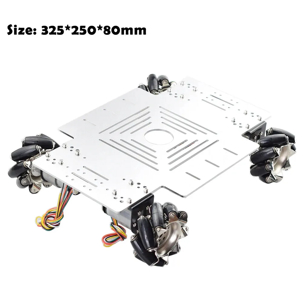 PS2 Handle RC 25KG Big Load 78mm Mecanum Wheel Robot Car Chassis Kit with 4pcs 12V Speed Encoder Motor for Arduino Shooting DIY