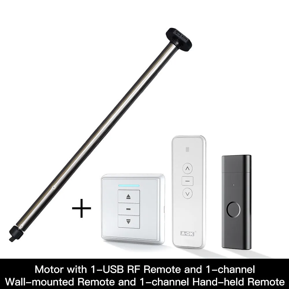 Rechargeable Tubular Roller Blind Motor RF433 Remote Control