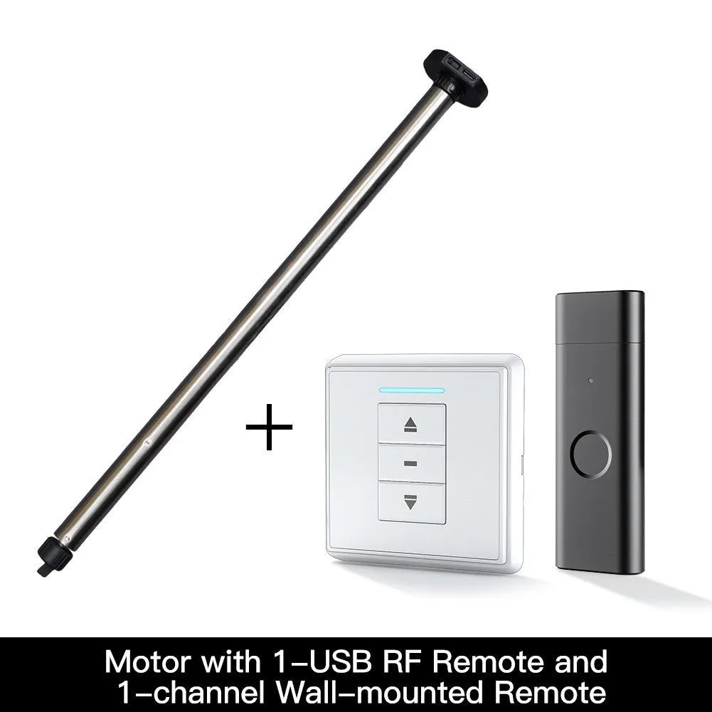 Rechargeable Tubular Roller Blind Motor RF433 Remote Control