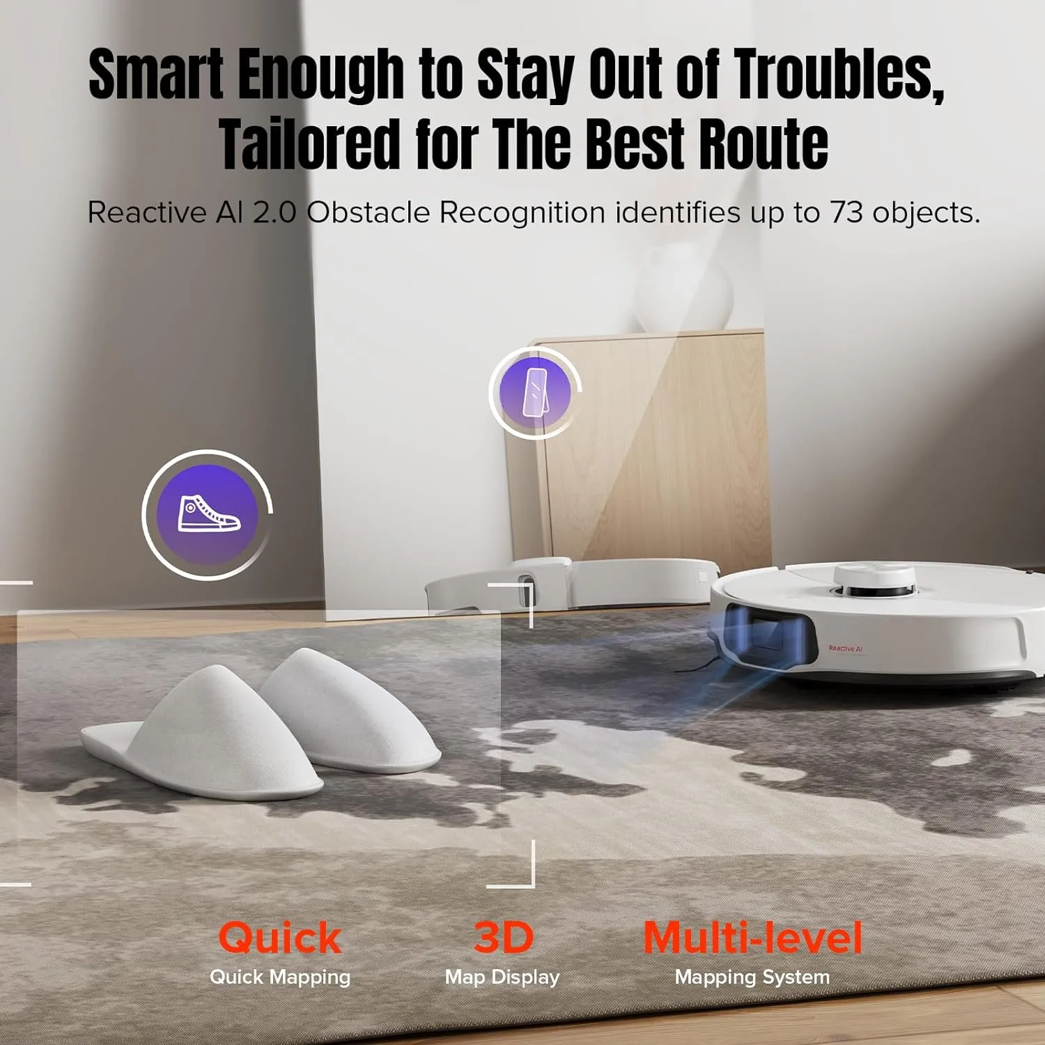 Roborock S8 MaxV Ultra Robotic Vacuum Cleaner - White ( Refurbished Grade - B )
