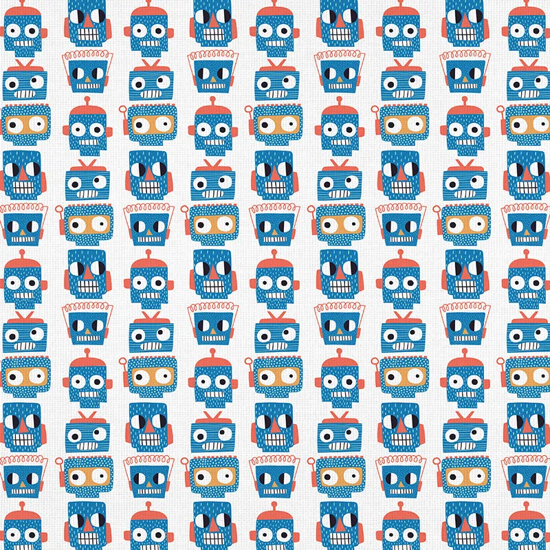 Robot Face Stripe - Blue