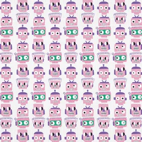 Robot Face Stripe - Purple