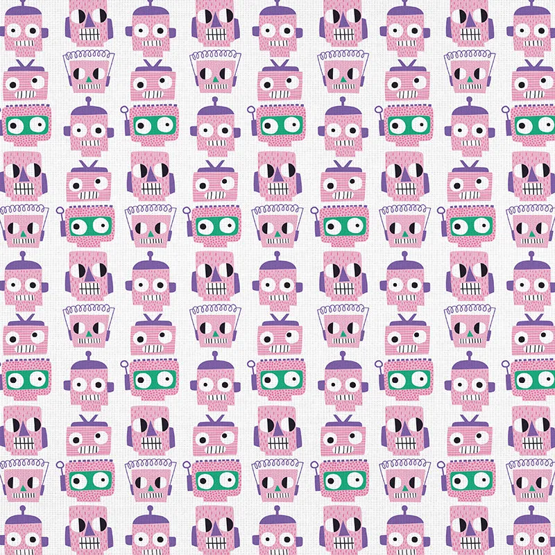 Robot Face Stripe - Purple