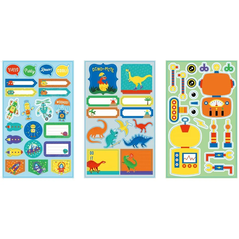 Robots and Dinosaurs Stickers & Labels