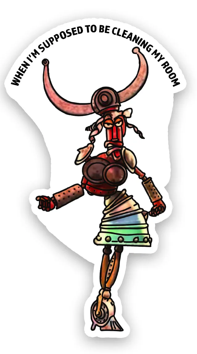 Robots Fender Dressed Up | Waterproof Vinyl Decal | 3.5in
