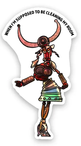 Robots Fender Dressed Up | Waterproof Vinyl Decal | 3.5in
