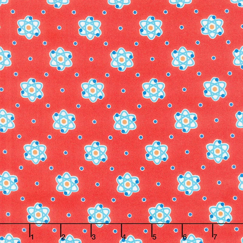 Rollicking Robots - Atomic Red Yardage