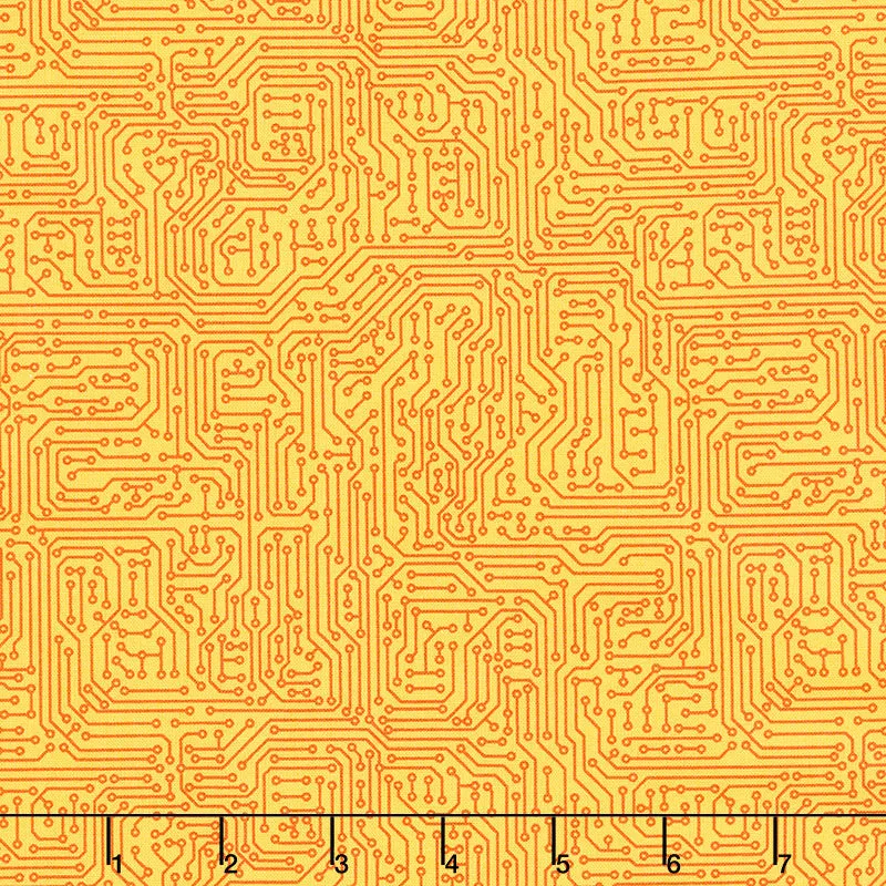 Rollicking Robots - Circuitry Yellow Yardage