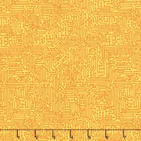 Rollicking Robots - Circuitry Yellow Yardage