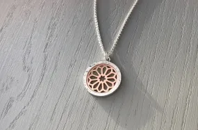 Rose Window Medium Pendant in Silver and Rose Gold
