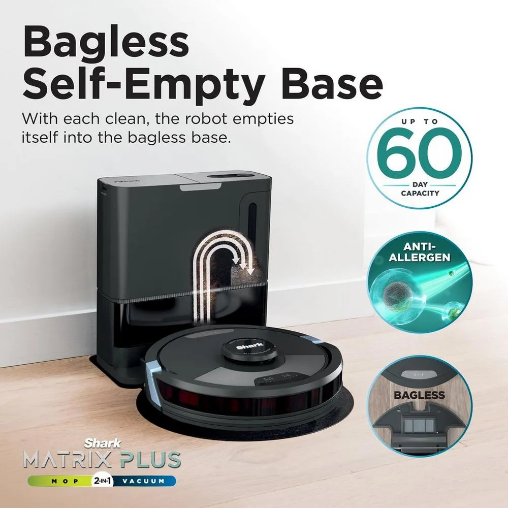 Shark RV2620WAUK Matrix Plus 2 in 1 Self-Empty Robot Vacuum and Mop
