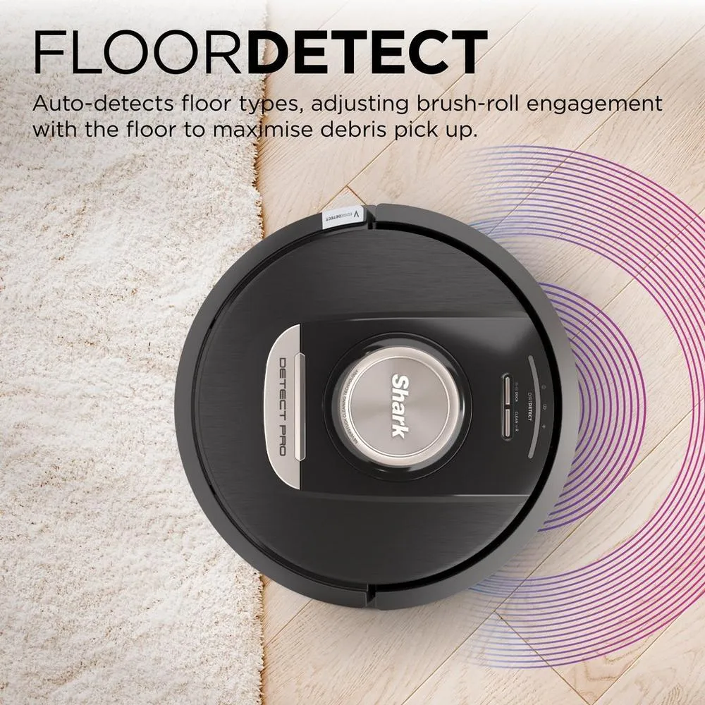 Shark RV2820VEUK PowerDetect Self-Empty Robot Vacuum with Up to 100 Min Minutes Run Time Black Clearance