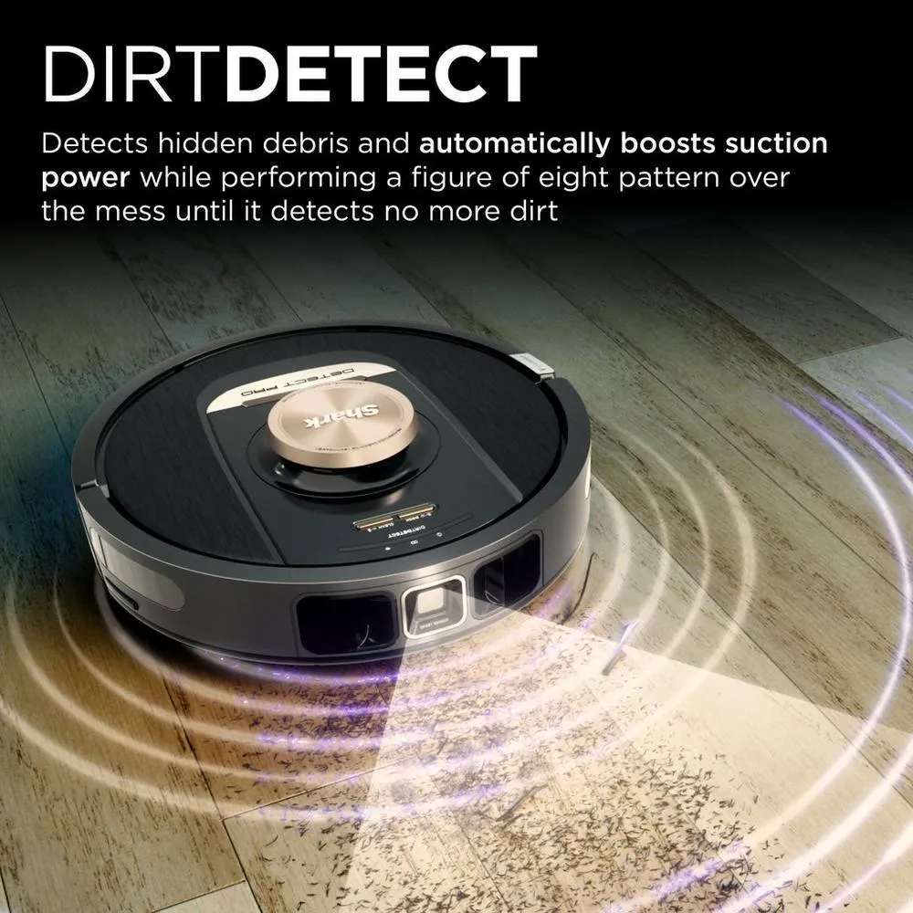 Shark RV2820VEUK PowerDetect Self-Empty Robot Vacuum with Up to 100 Min Minutes Run Time Black Clearance