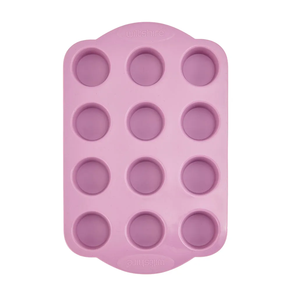 Silicone Mini Muffin Pan 12 Cup Purple