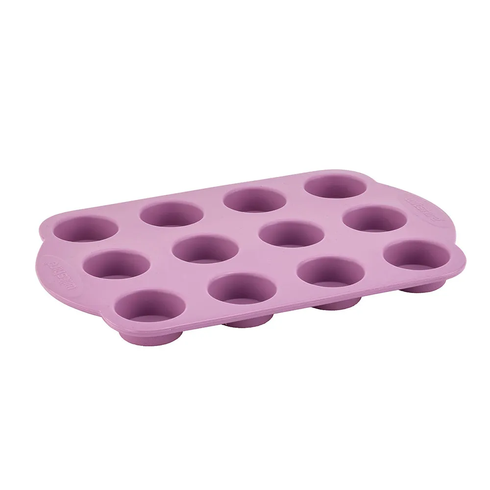 Silicone Mini Muffin Pan 12 Cup Purple