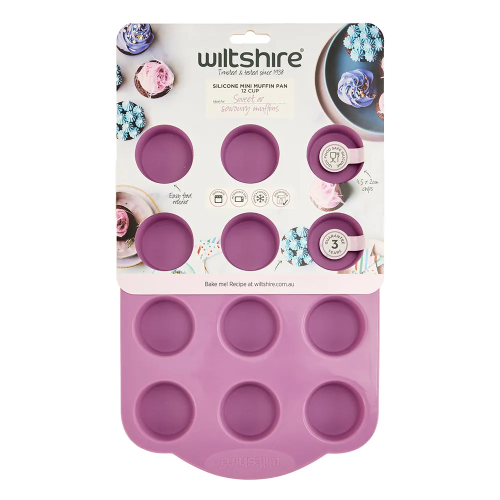 Silicone Mini Muffin Pan 12 Cup Purple
