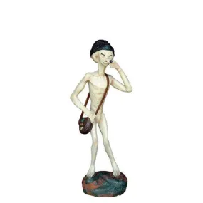 Smoking Alien Standing Life Size Statue