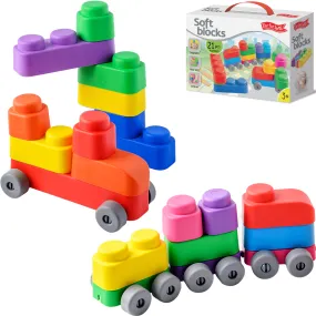 Soft Blocks 21 pieces and 16 Wheels for Toddlers 3  Years