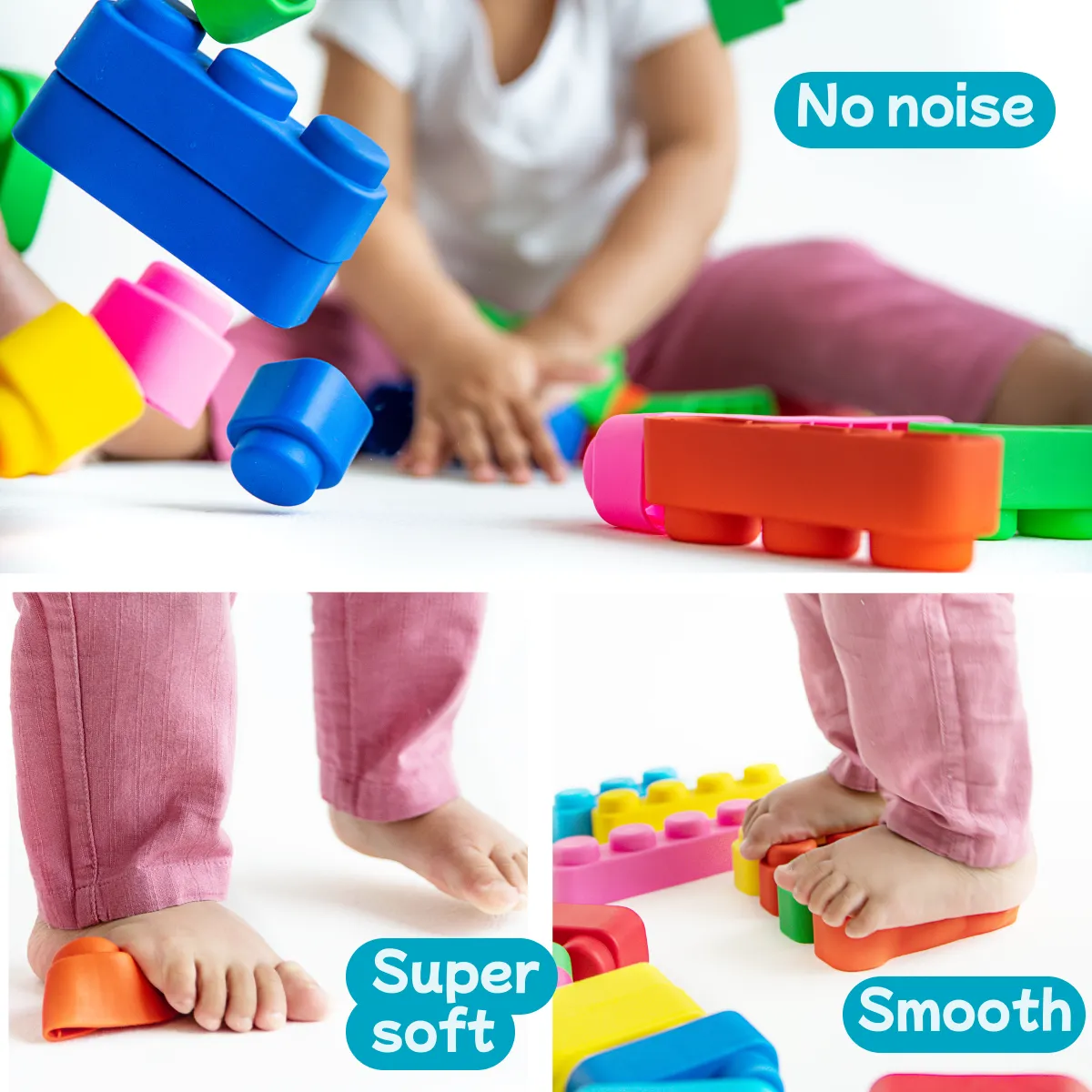 Soft Blocks 21 pieces and 16 Wheels for Toddlers 3  Years