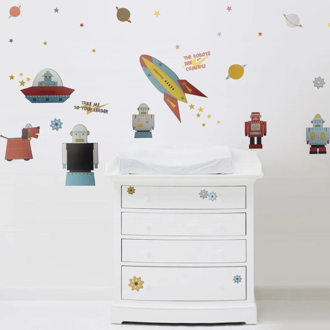 Space Robots Wall Sticker