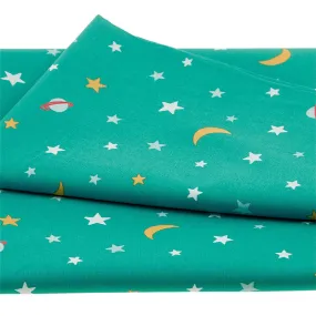 Super Fred - Galactic Glow in the Dark Teal 2 Yard Cut